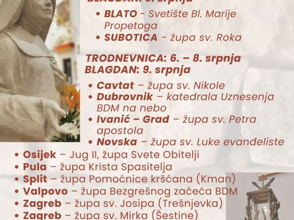 Gdje se slavi blagdan/spomendan Bl. Marije Propetoga Gdje se slavi blagdan/spomendan Bl. Marije Propetoga